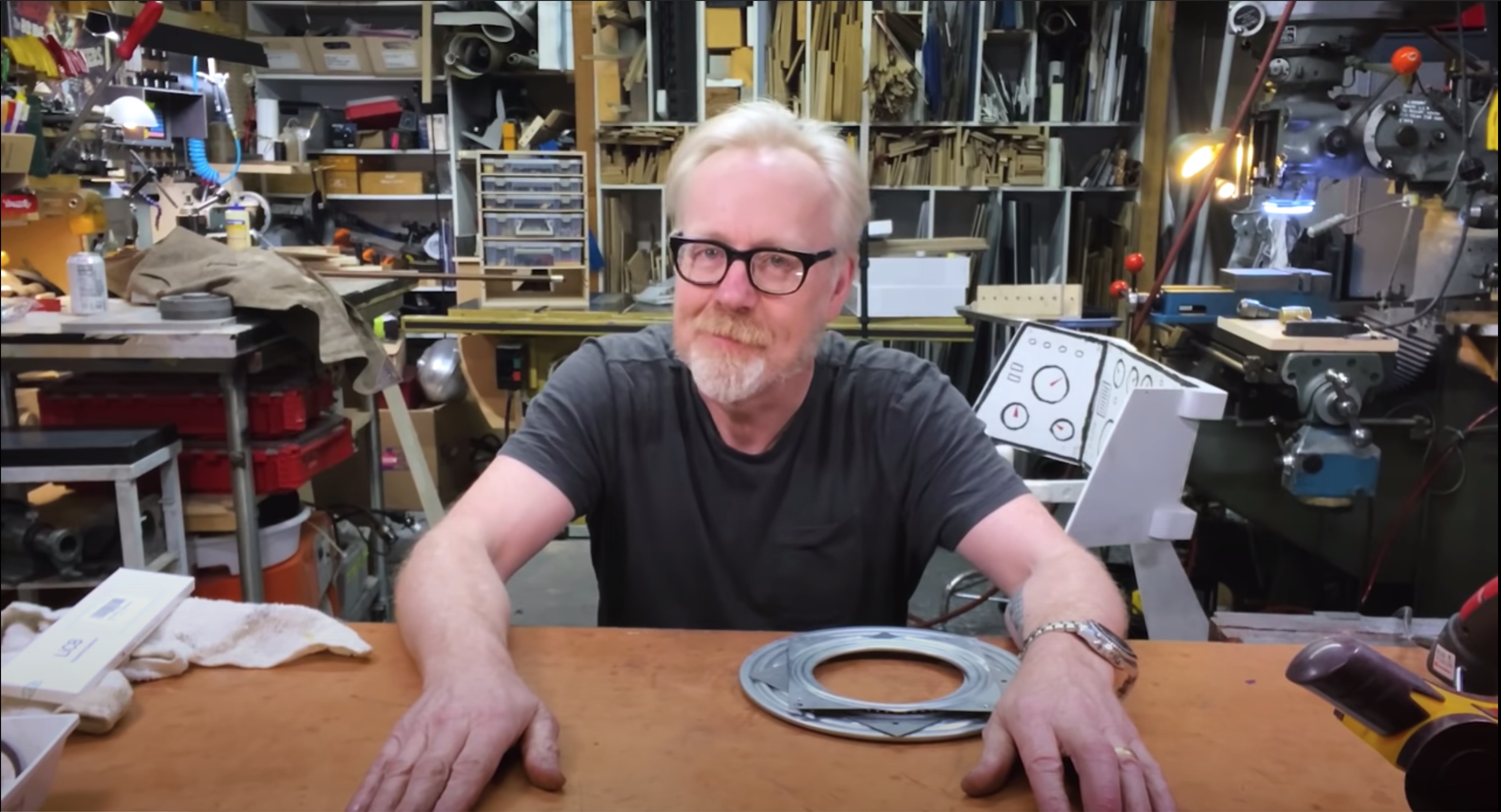 A frame from Adam Savage's Tested YouTube Series.